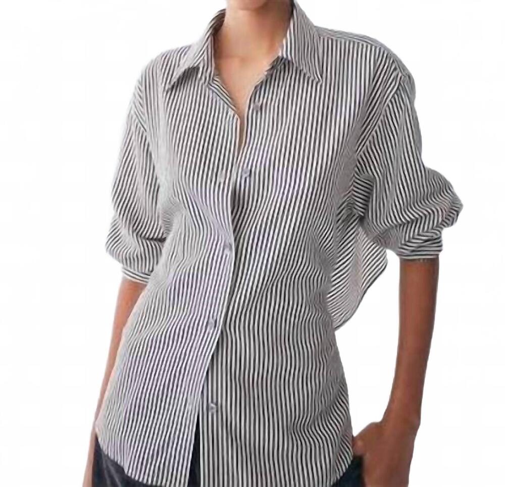 NEW AGOLDE theo shirt in solene stripe